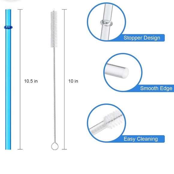 *NEW* 21 Colourful Reusable Straws + 1 Cleaning Brush - Picture 4 of 8